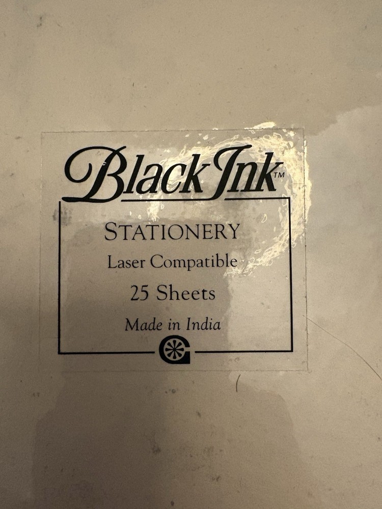 Black Ink Stationery - Silver Marble - Laser Compatible - 38 Sheets