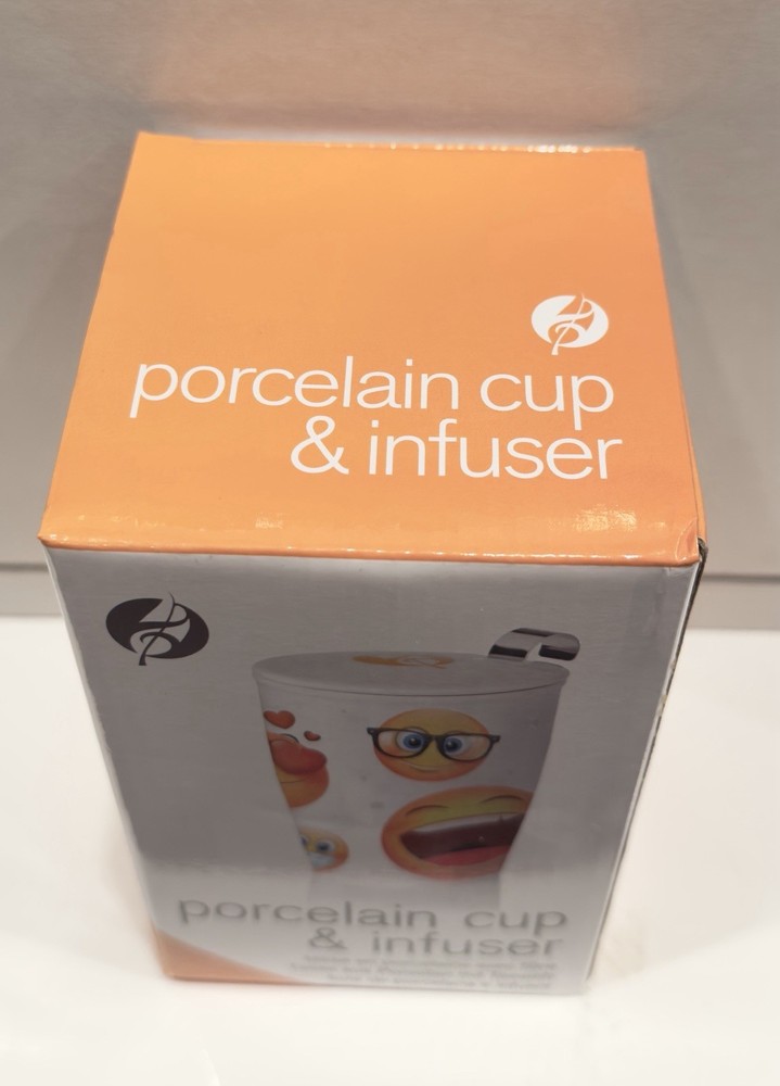 Doubled-walled Emoji Porcelain Cup & Infuser