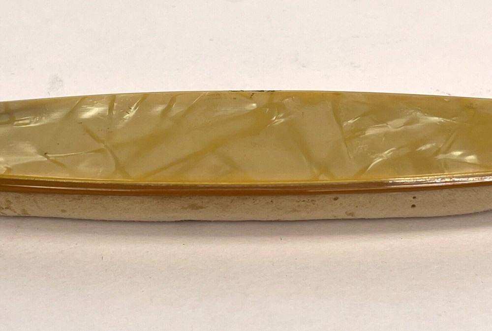 Bakelite Pearlized Celluloid Finger Buff & Cuticle Tool - Antique