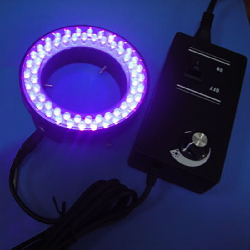 Purple UV Light Microscope Light LED Ring Lamp 60mm Inner Diameter US