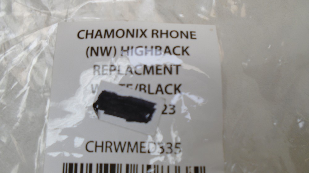 CHAMONIX CHRWMED335 S / M RHONE HIGHBACK BINDING REPLACEMENT WHITE / BLACK