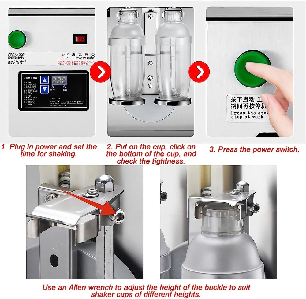 110V Bubble Boba Milk Tea Shaker Machine Auto Shaking Mixer Double Frame