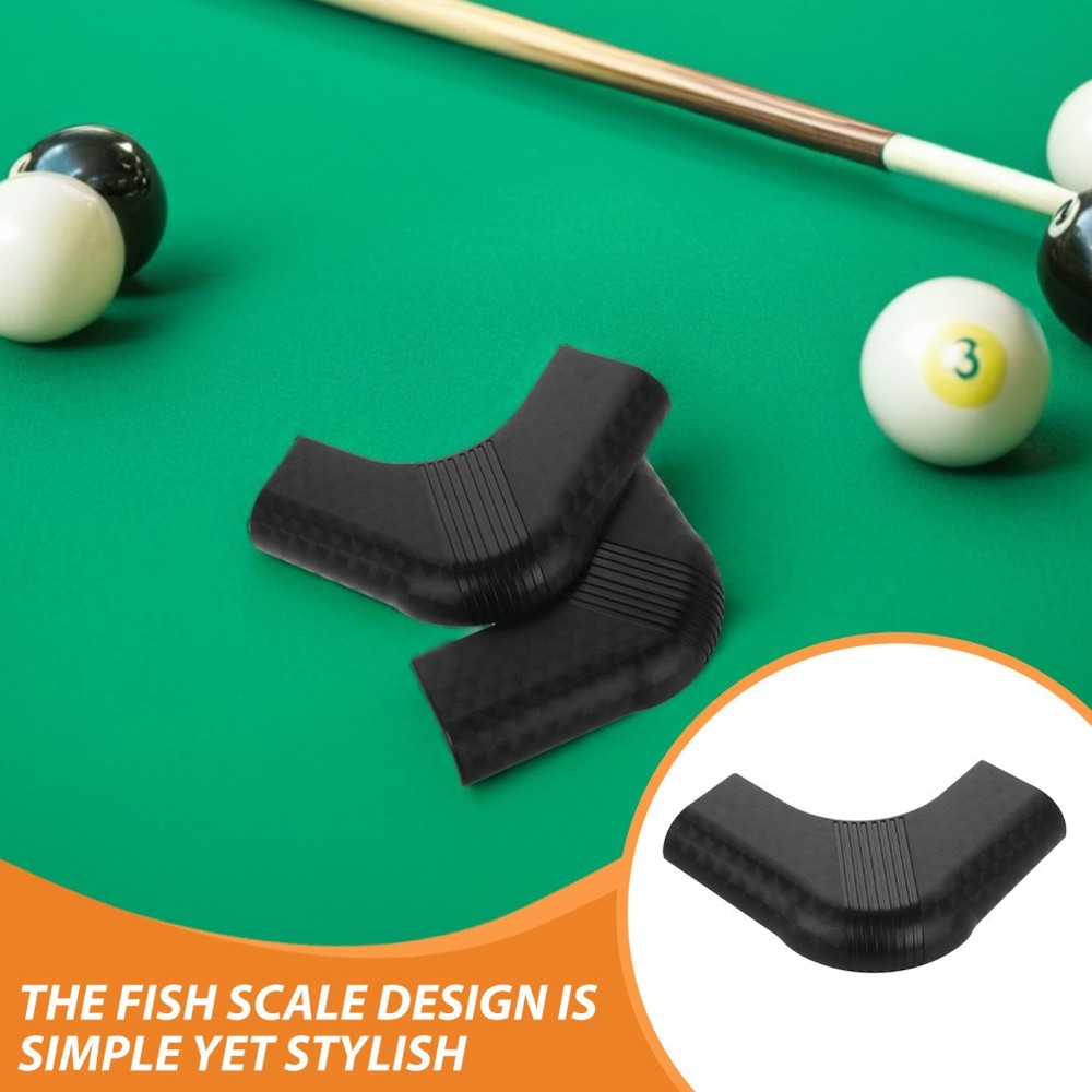 6pcs Pool Table Corner Guards Edge Bumper Covers Nylon (Black) - For Billiard