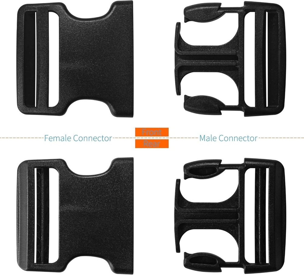 LASIGHT Buckles for 2 inch Wide Webbing 2 Set 2 Webbing, Black_2x2"