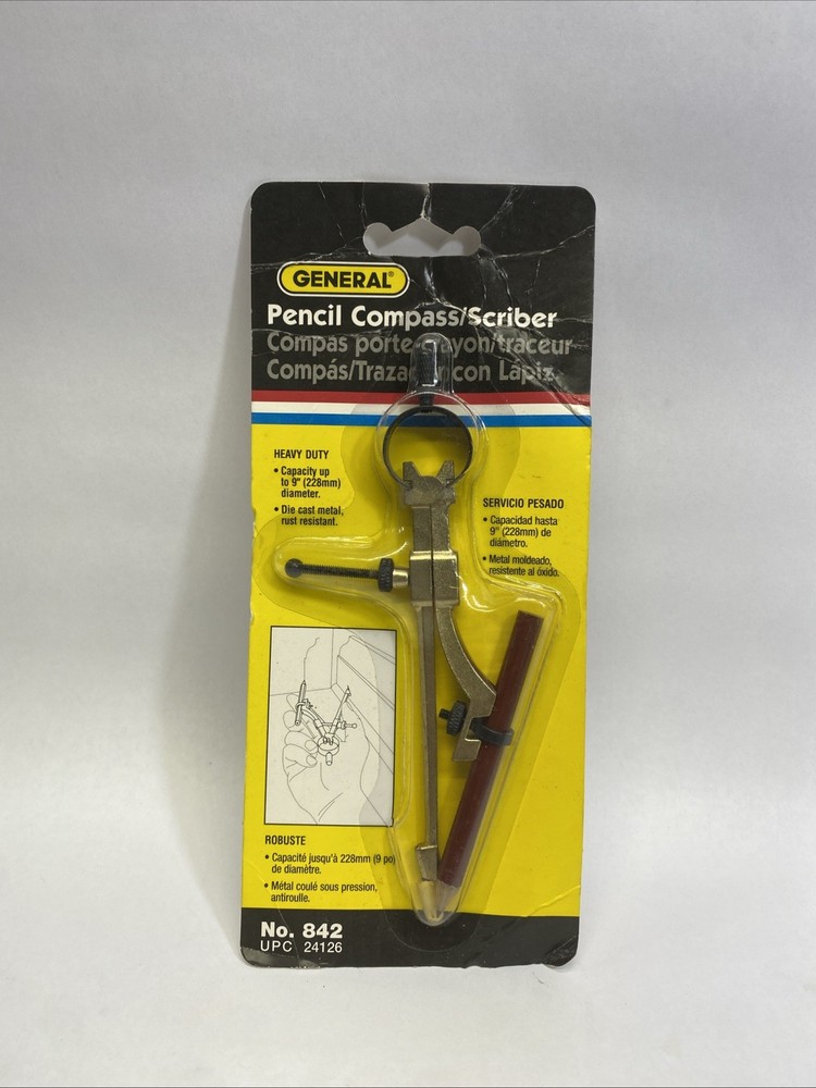 VINTAGE NEW! 2005 GENERAL TOOLS 842 PENCIL COMPASS SCRIBER