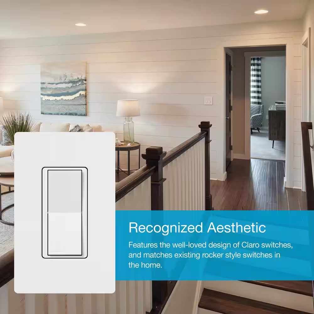 Claro Smart Accessory Switch, Only for Use with Diva Smart Dimmer Switch/Claro S