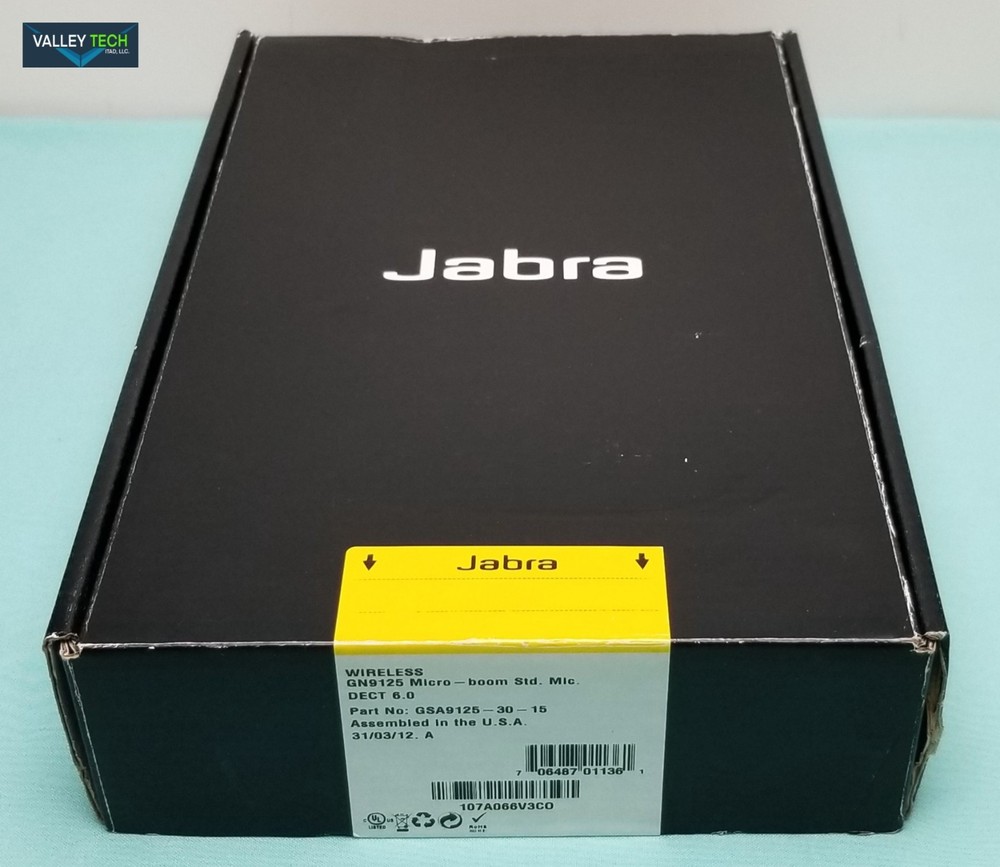 Jabra Wireless micro boom Std Mic headset GN9125 Open box
