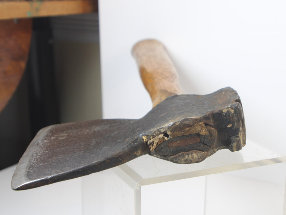 Antique Primitive Hewing Timber Framing Broad Axe Inv#LZ26
