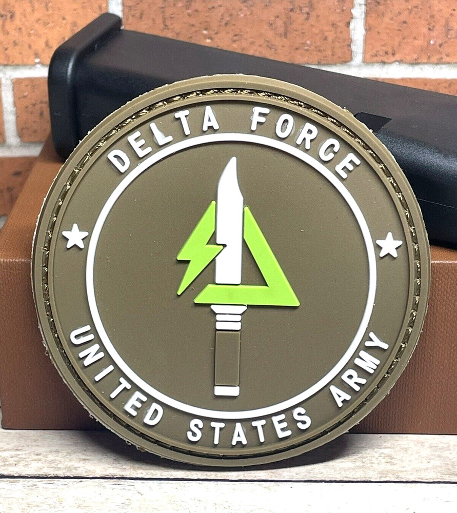 Tactical Morale Patch - PVC Delta Force Army Patch - Hook Loop Gun Patch