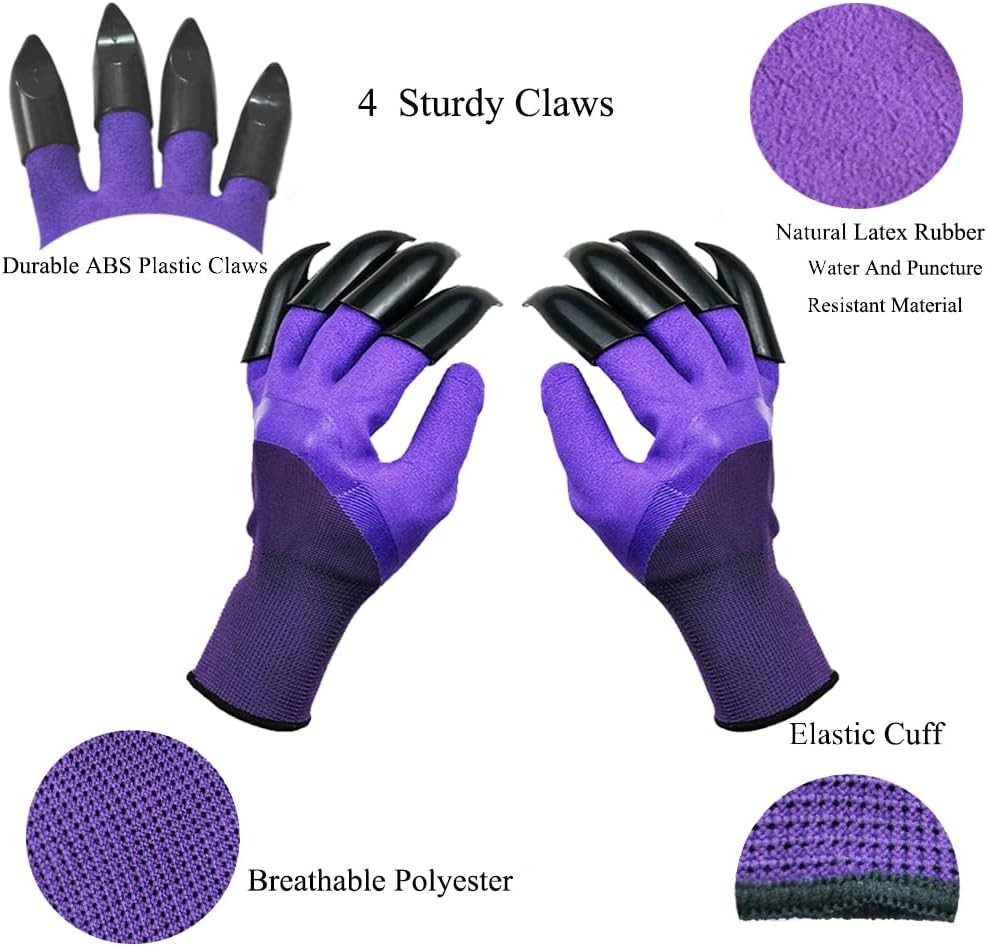Garden gloves with claws for digging planting