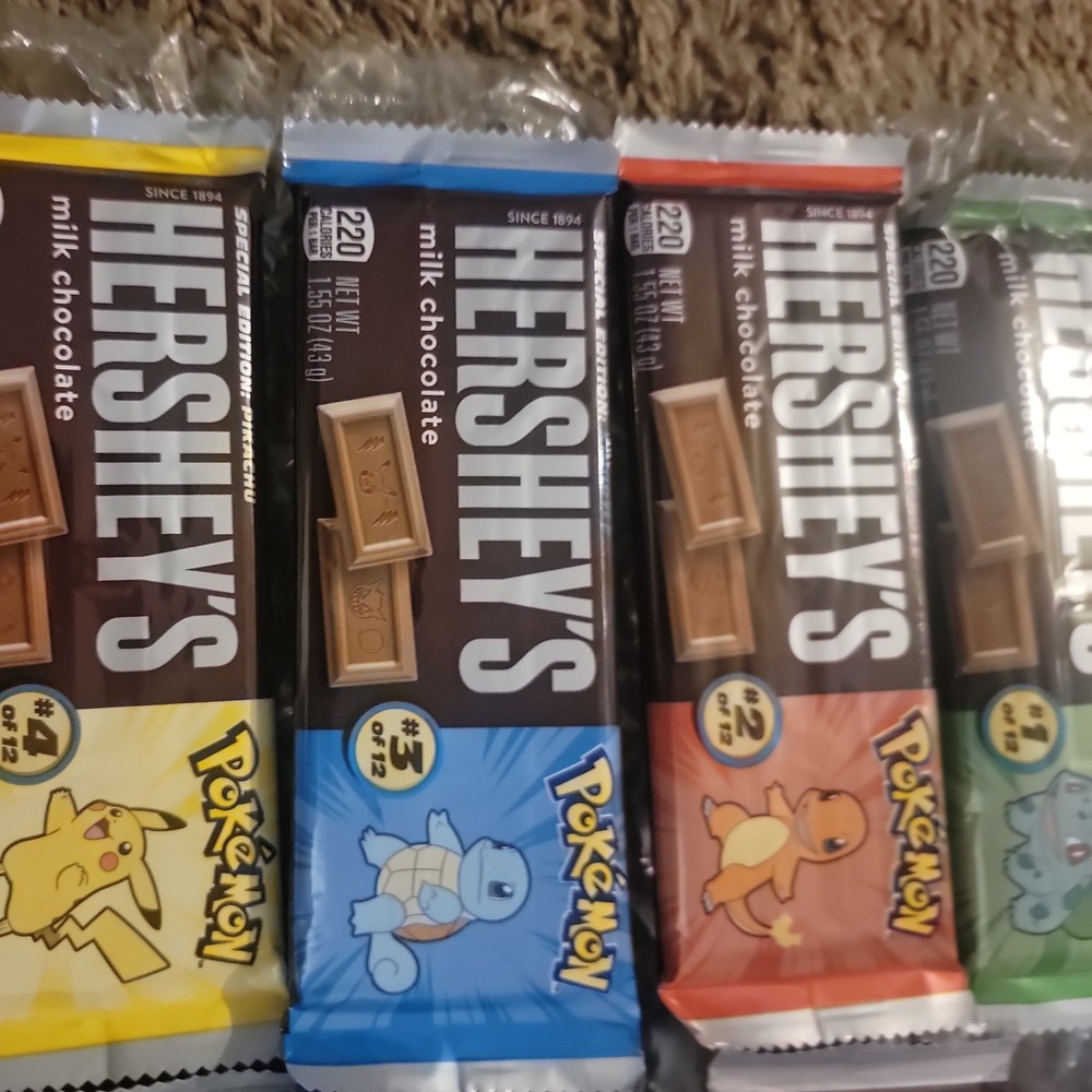 Hershey's Chocolate Bars Pokémon Edition — ALL 12 COMPLETE SET UNBROKEN!!