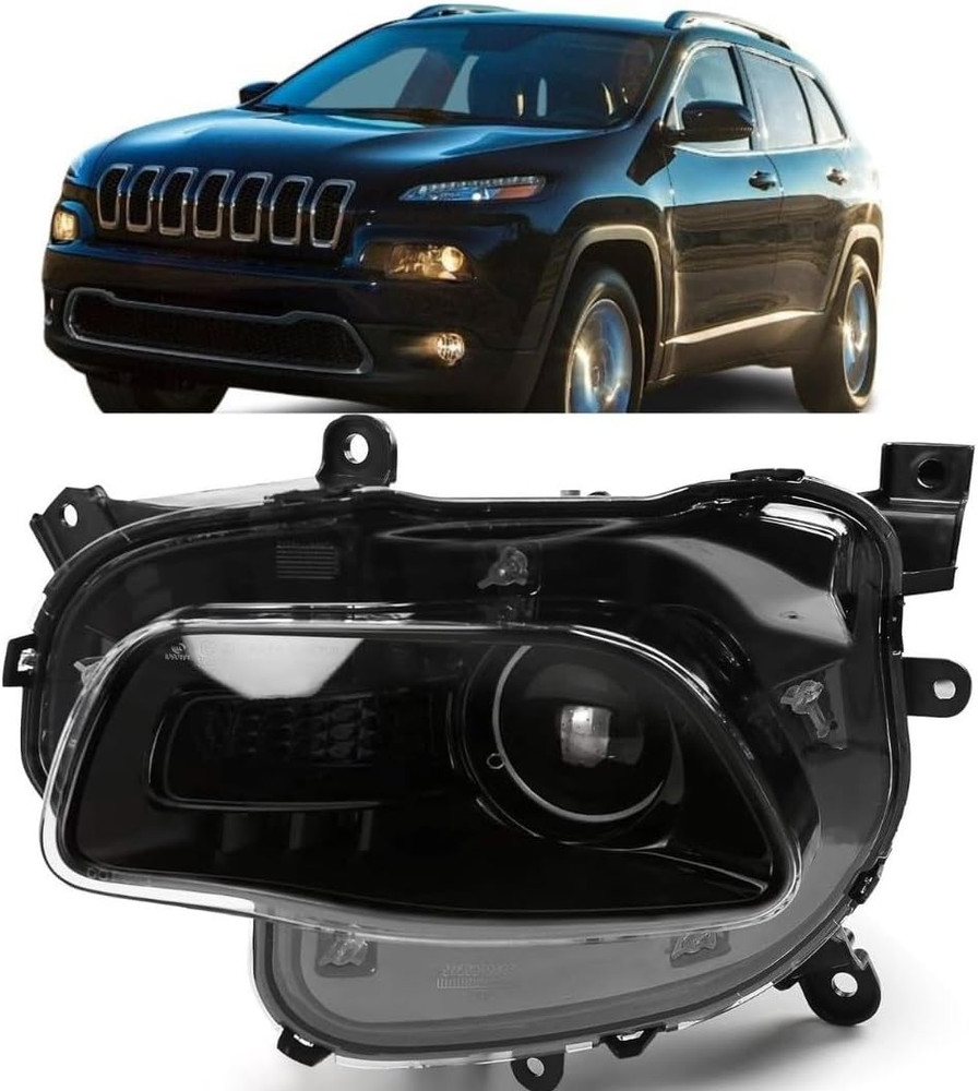 Headlight Compatible with 2014-2018 Jeep Cherokee Left Driver Side