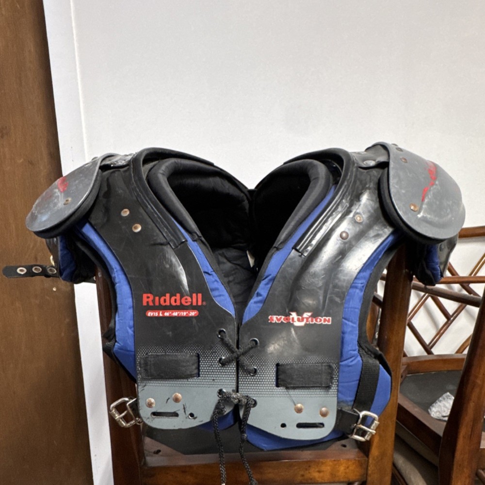 Riddell Evolution EV15 Football Shoulder Pads Size L Blue Black Adjustable