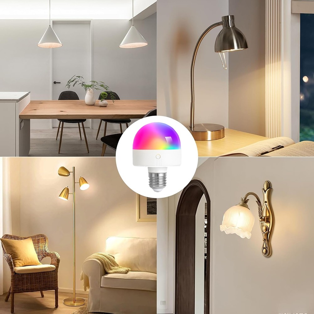 2PK Dimmable Light Bulbs Rechargeable Remote Control Battery Operated Light Bulb