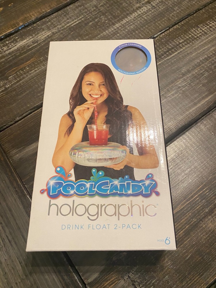 Pool Candy Inflatable Drink Floats 2 Pack Holographic