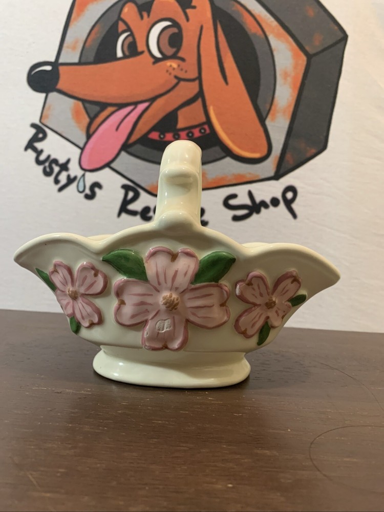 Vintage Ceramic Floral Spring Basket
