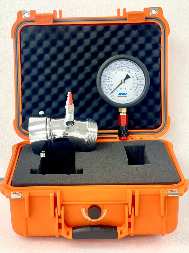 2-1/2" NST Hydrant Flow 30* Elbow Diffuser 160Psi /2120GPM Line Gauge with Case