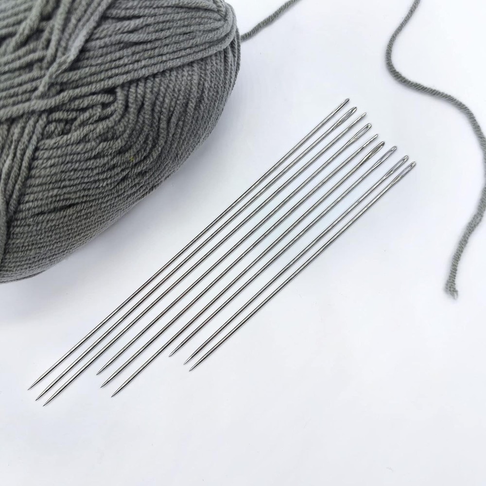 Medsuo 9pcs 4.9"/5.9"/6.9" Extra Long Darning Needles Sewing Silver