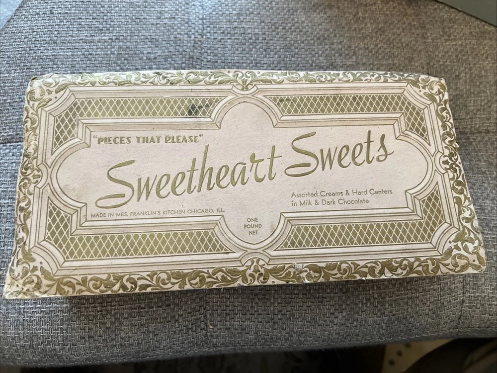 Vintage Sweetheart Sweets Franklins Kitchen Chicago Empty Box