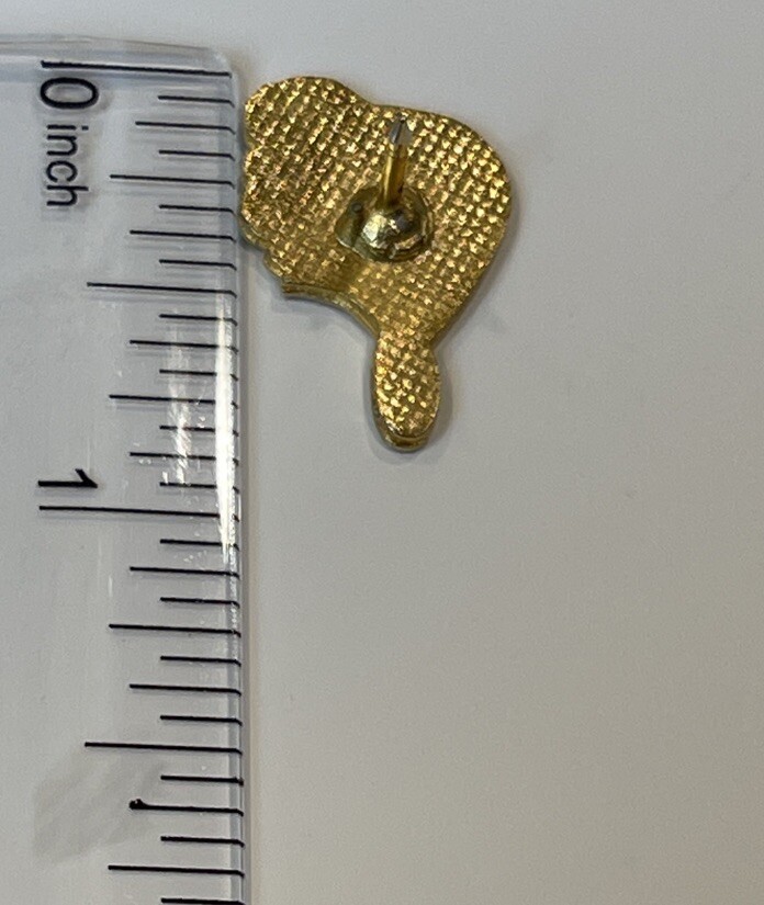Beaver Lapel Hat Pin Brown With Gold Accents Gray Tail
