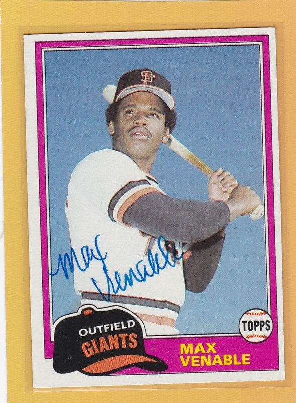 MAX VENABLE AUTOGRAPH GIANTS BASEBALL *033