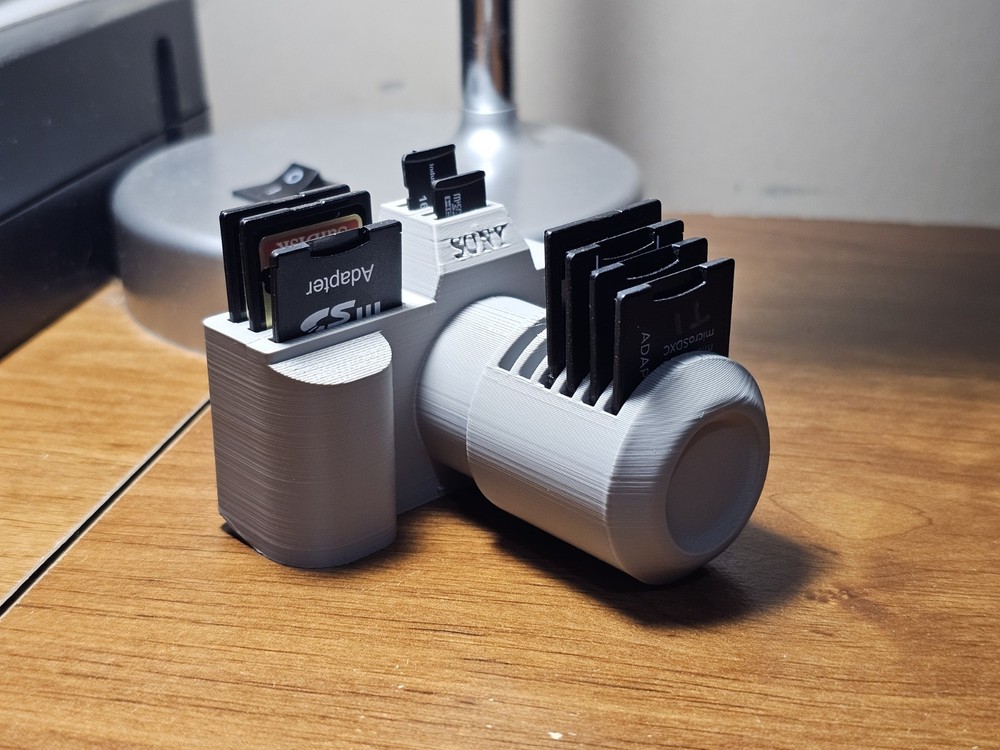 Memory SD Card Organizer - Holder 9 Slots + 4 micro SD- 3d Printed