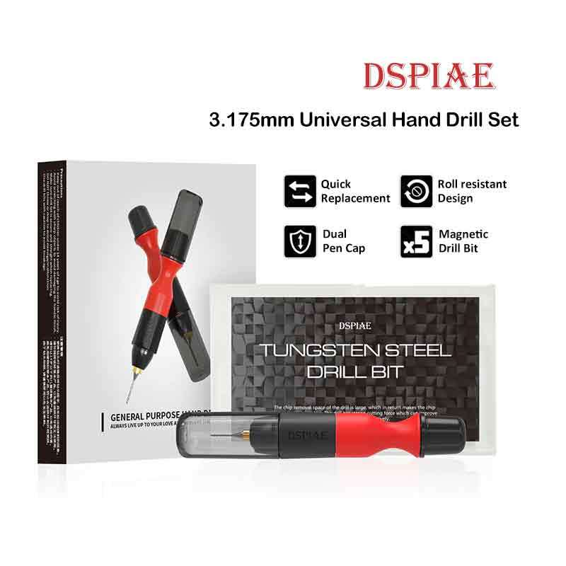 DSPIAE 3.175mm Universal Hand Drill Bit Set for Model Building Tools Assembly