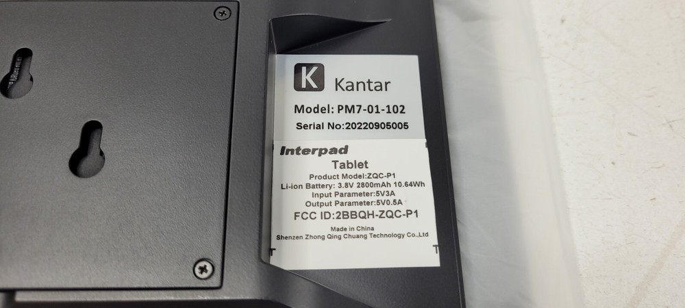 Kantar Interpad PM7-01-102 Peoplemeter 7 Tablet Virtual Meter