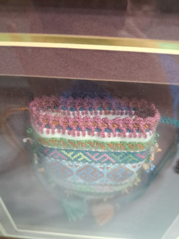 Vintage Framed Small Embroidered & Beaded Drawstring Purse/Pouch