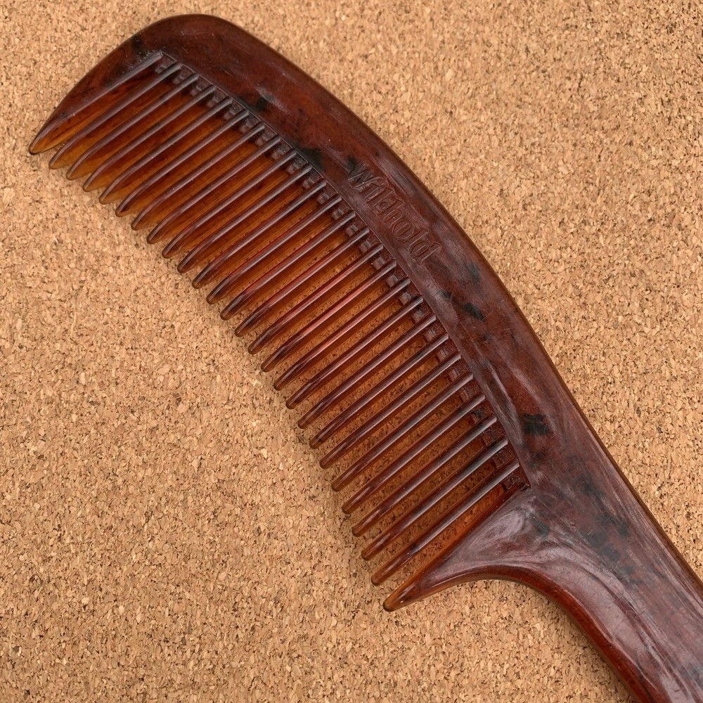 Vintage Wilhold Large Tortoise Shell Translucent Plastic Comb