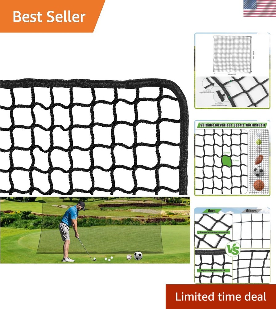 Golf Practice Net, 10Ft/15Ft/20Ft Golf Hitting Nets Heavy Duty Nylon Golf Net...