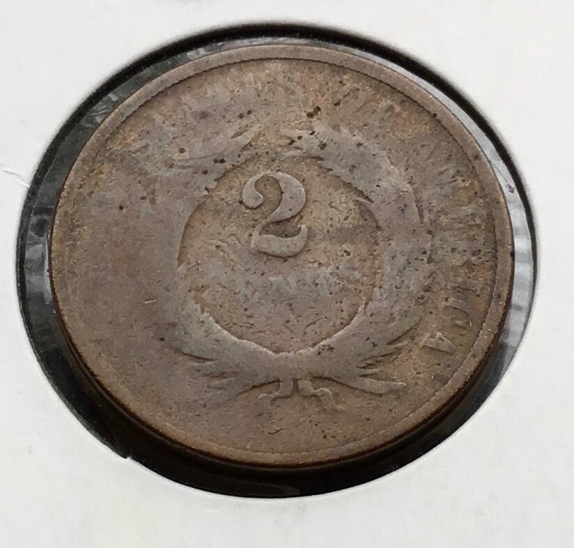 1867 Two-cent piece Bronze 2c coin