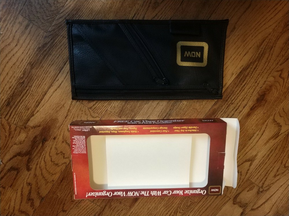 Now Cigarettes Car Visor Black Organizer New In Box