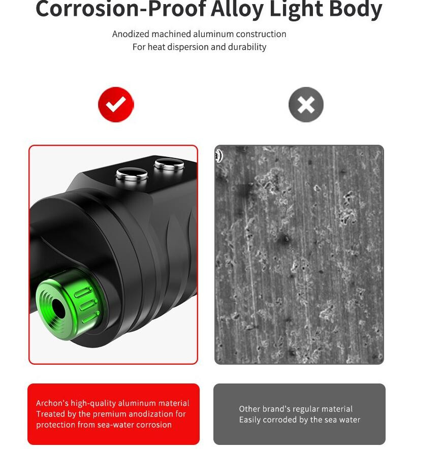 Archon J2 Green Laser Light Professional Diving Training Instructor Flashlight