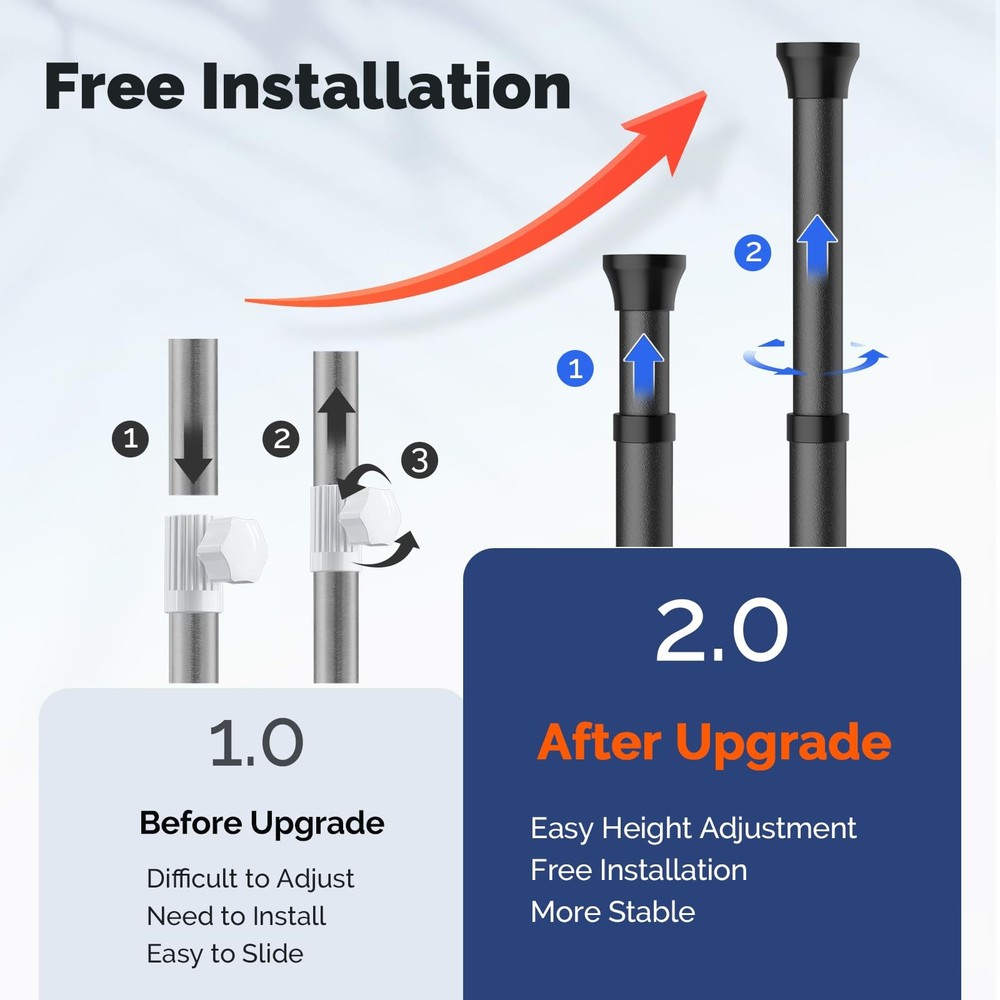 HAMITOR Corner Shower Caddy Tension Pole Quick Installation 4-Tier Rustproof ...