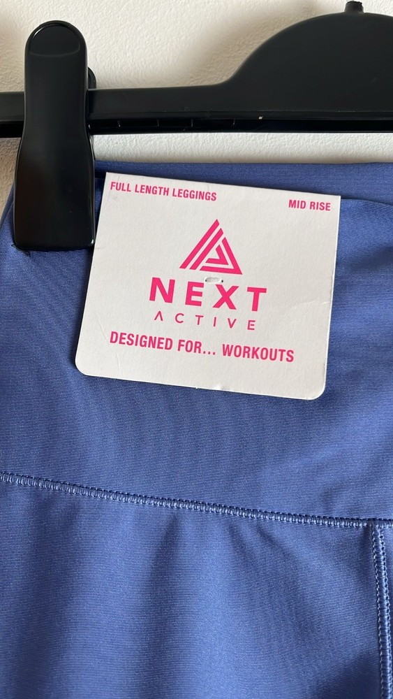 NEXT - ACTIVE FULL LENGTH LEGGINGS - MID RISE - SIZE 6 - BLUE