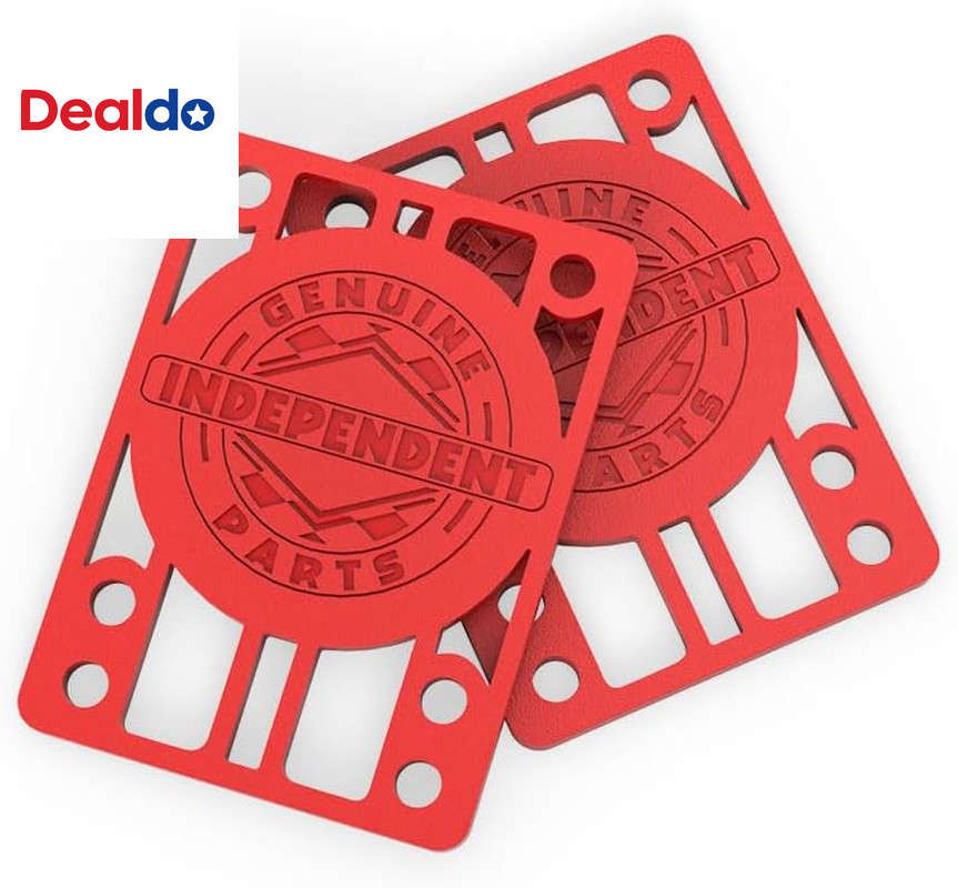 Trucks Skateboard Hardware 1" Black/Red + Tool + Red Indy Risers
