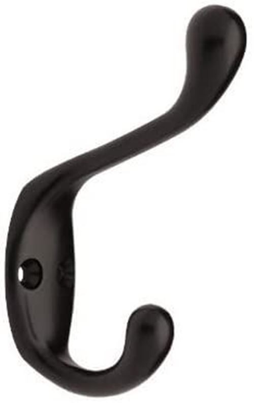 3" Heavy Duty Flat Black Coat and Hat Hook
