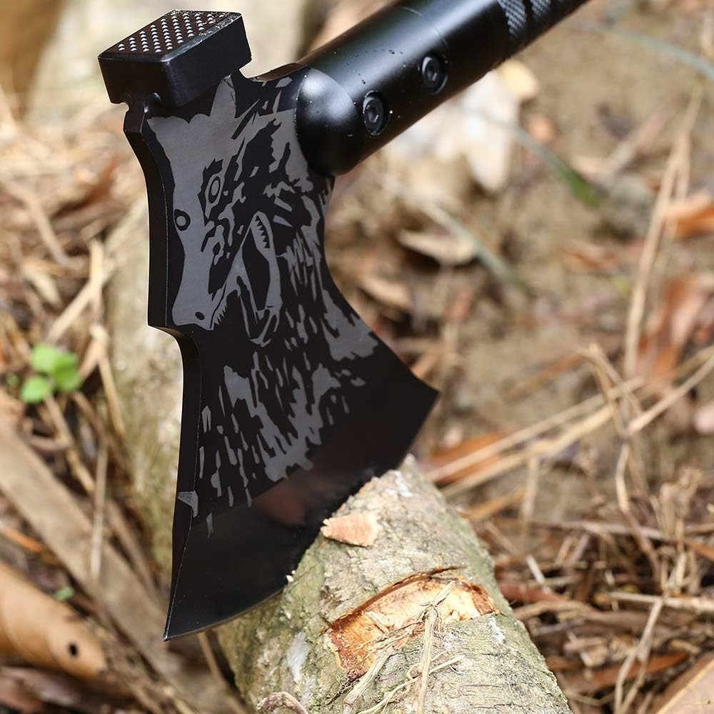 All-in-One Folding Camping Axe – Tactical Hatchet with Essential Tools & Sheath