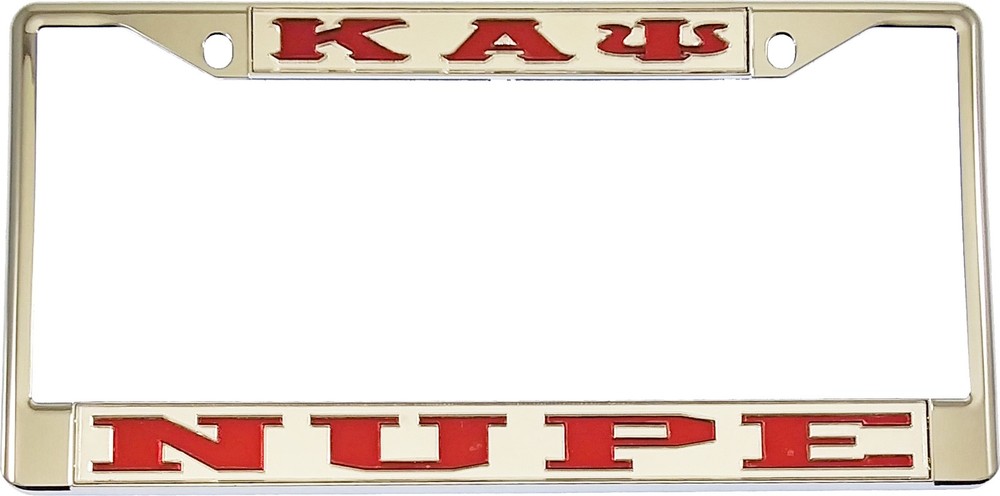 Kappa Alpha Psi Nupe License Plate Frame [Silver Standard Frame - Silver/Red ...