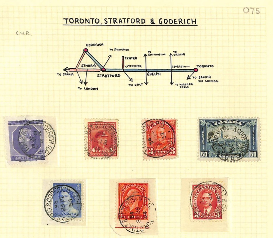 Canada - RPO Stamps - Toronto, Stratford & Goderich Railway