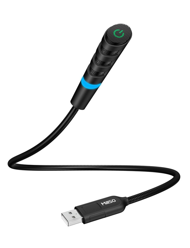 USB Microphone for PC and Laptop, Portable Gooseneck USB Computer Microphone ...