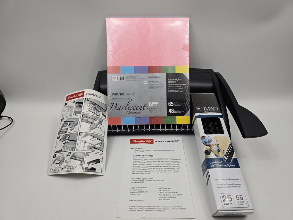 Swingline GBC CombBind BindMate Binding Machine New Open Box With EXTRAS Read