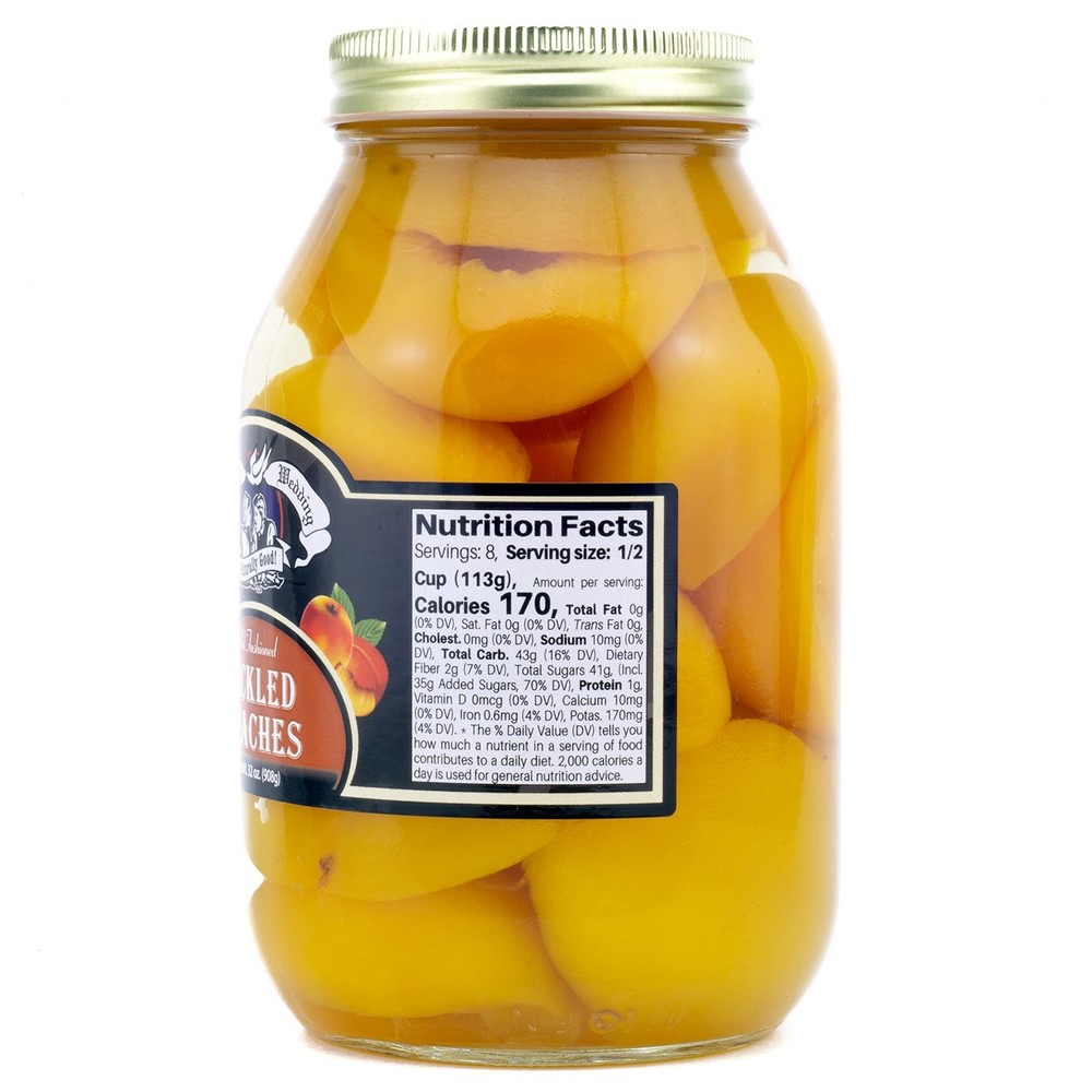 Amish Wedding Pickled Peach Halves 32oz Pack of 2
