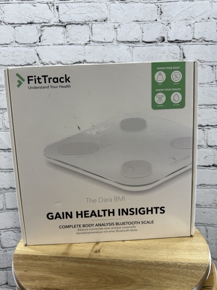 Fit Track Dara Smart Body BMI Composition Scale Open Box White