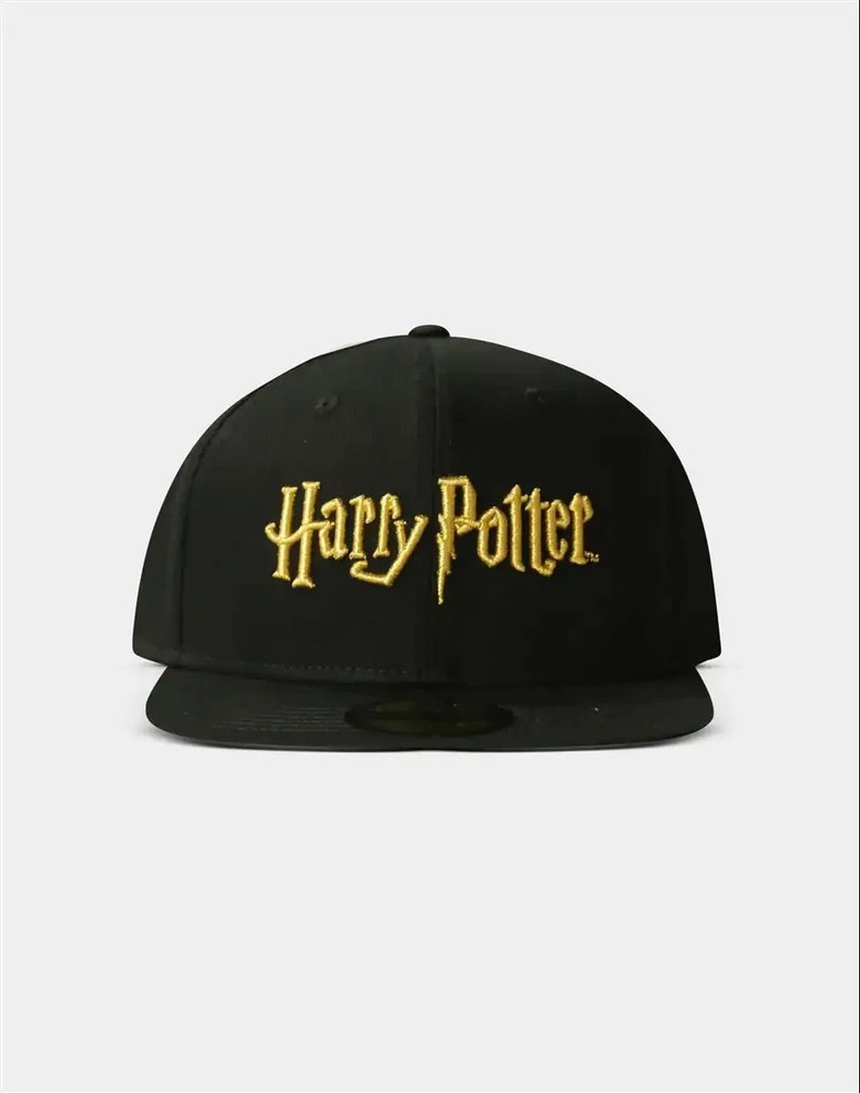 Warner Harry Potter Snapback Cap Black Gold Logo Adjustable Difuzed Hat