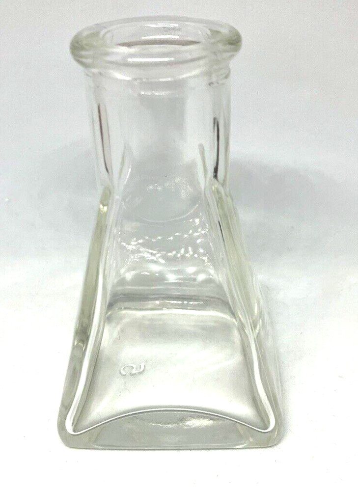 Clear Glass Pyramid Bottle Small Apothecary Perfume Diffuser Bud Vase Decorative