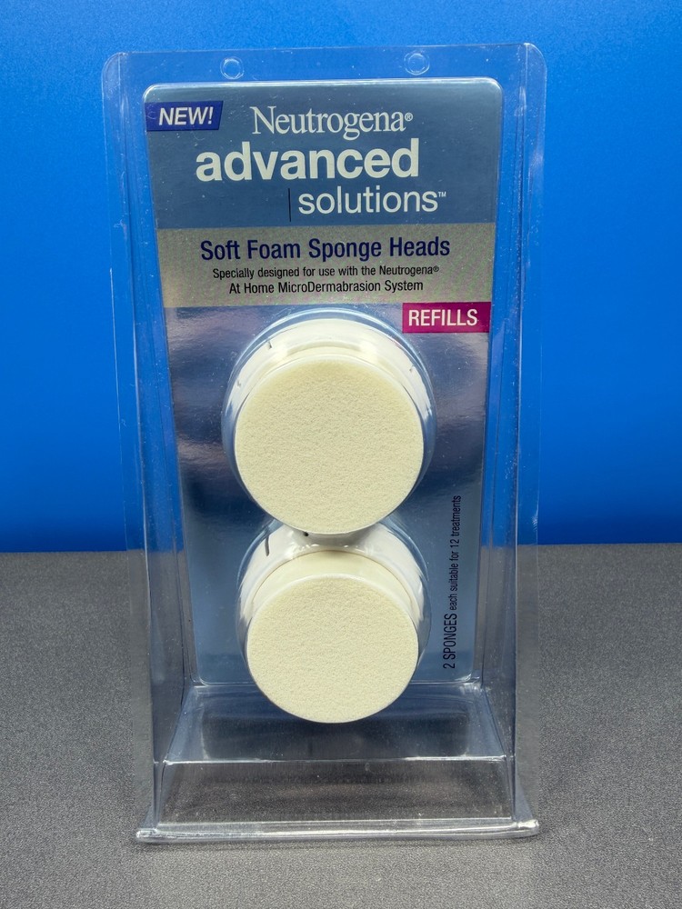 NEUTROGENA ADVANCED SOLUTIONS SOFT FOAM SPONGE HEADS REFILL HEAD REFILLS 2 PACK