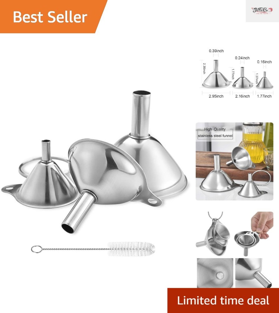 Versatile Mini Kitchen Funnel Set - 3 Sizes for Efficient Cooking & Storage