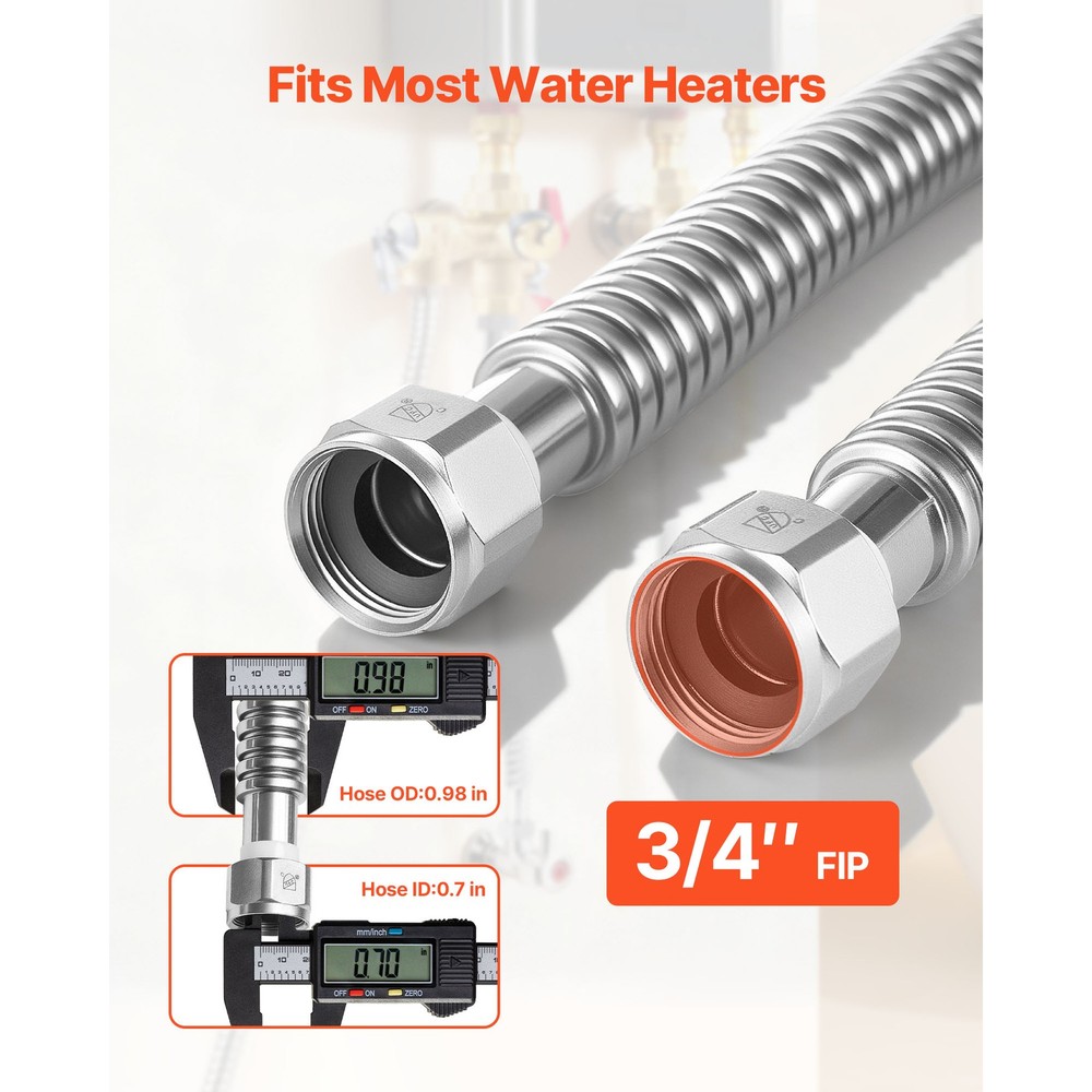 Uimoso 18-Inch Water Heater Kit with Flexible Connector for Kitchen Use